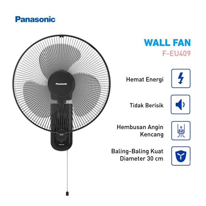 Gambar PANASONIC WALL FAN KIPAS ANGIN DINDING TEMBOK 16" EU409 EU-409 - Hitam dari sinar66.id undefined Tokopedia