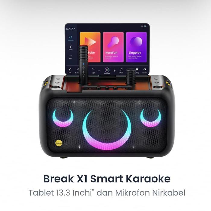 Gambar IKARAO Break X1 Premium Portable Wireless Audio Machine 13.3inch Smart Speaker Karaoke Bass Party Box 800W - Wireless Mics Bluetooth Wifi dari Dinasti audio 13 undefined Tokopedia