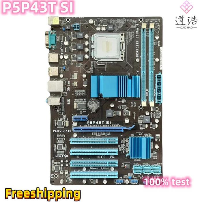 Jual For P5P43T SI Motherboard 16GB LGA 775 DDR3 ATX P43 Mainboard