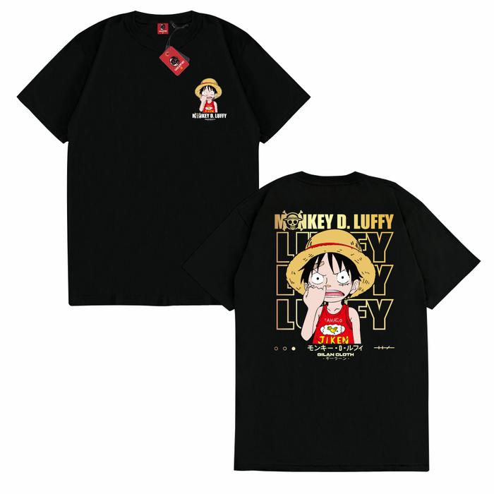 Gambar SAKAZUKI Kaos Baju Anime One Piece MONKEY D LUFFY GOMU NO MI CHIBI - V2 GOLD HITAM, L dari SAKAZUKI undefined Tokopedia