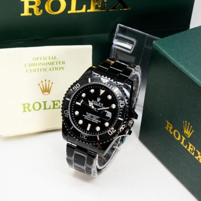 Gambar Jam Tangan Pria Rolex Mewah Anti Air Submariner Premium Mode Bulat Analog Case Putar Tanggal Aktif Tali Rantai Solid - Hitam 1 set dari dunia jam kita_NEW undefined Tokopedia