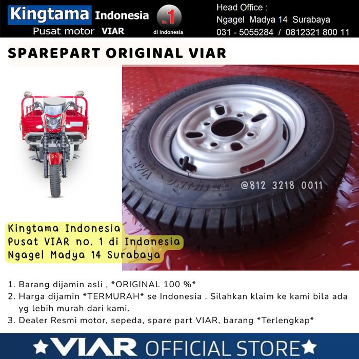 Gambar Ban serep ( ban + velg ) motor VIAR karya - 450/12 dari MOTOR VIAR INDONESIA undefined Tokopedia