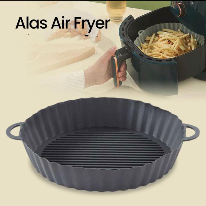 Gambar Alas Air Fryer Baking Tray Bahan Silicone Pan Food Grade / Tatak Tatakkan Dalam Alas Air Fryer / Warna Abu Tua dan putih - abu tua dari Angsana Kalimalang undefined Tokopedia