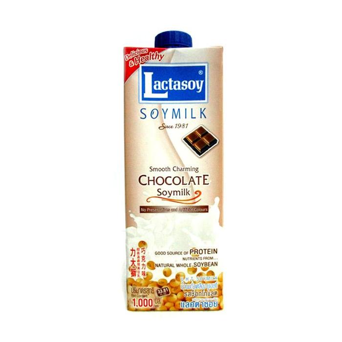 Jual Lactasoy susu kacang kedelai coklat original liter