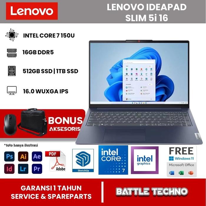 Jual Lenovo Ideapad Slim 5i 16 Intel Core 7 150U 16GB DDR5 1TB SSD 16.0 ...