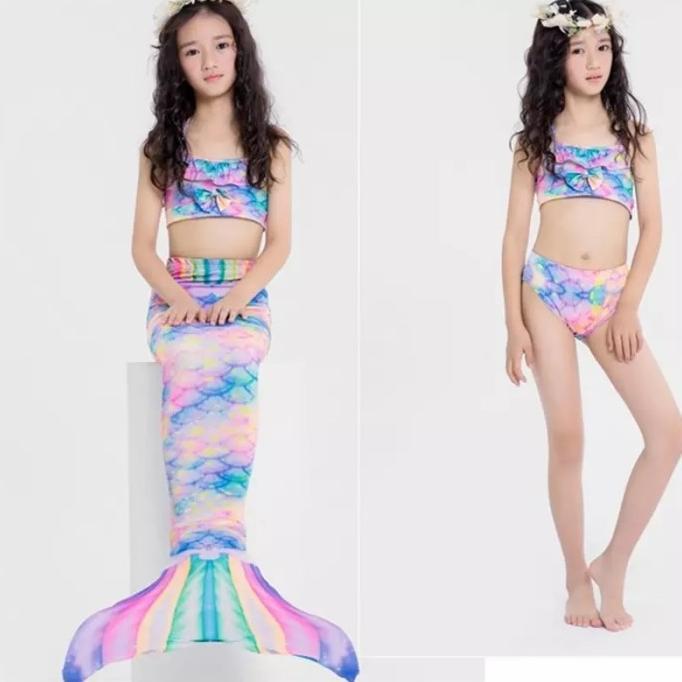 Gambar Jual Kostum Mermaid Anak Perempuan Putri Duyung Pelangi Mr39 - Size 150 dari THERASAA undefined Tokopedia