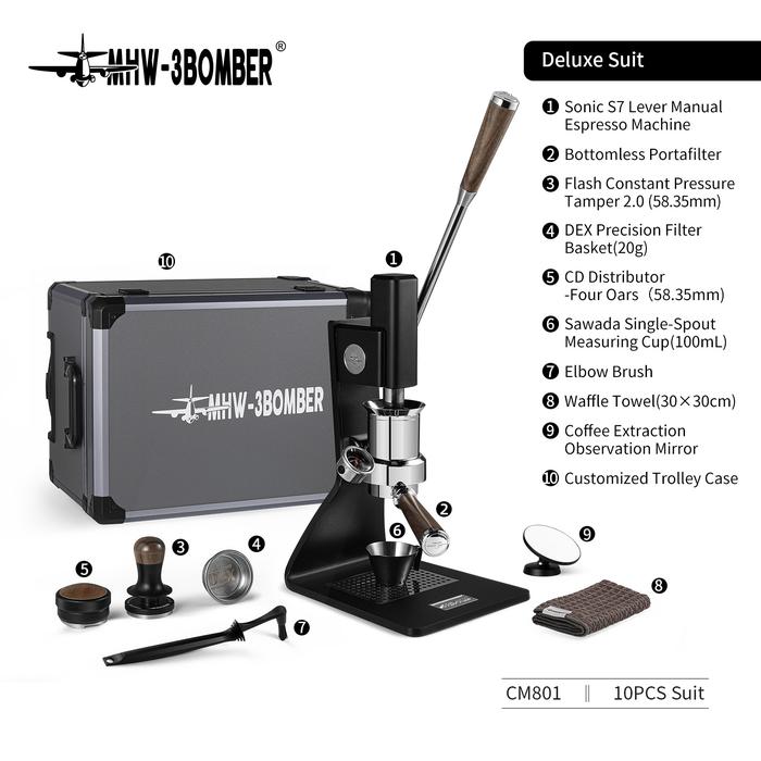 Gambar MHW-3BOMBER - Sonic S7 Manual Espresso Machine - Deluxe Suit Set Garansi Resmi / Mesin Espresso Manual pembuat kopi manual espresso coffee premium berkualitas original mhw 3 bomber - Deluxe Suit dari MHW-3BOMBER.INDONESIA undefined Tokopedia