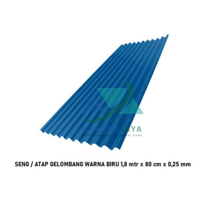 Gambar Seng Gelombang / Atap Gelombang Warna 180cm x 80 cm x 0,25 mm - Biru dari Makmur Jaya Material undefined Tokopedia