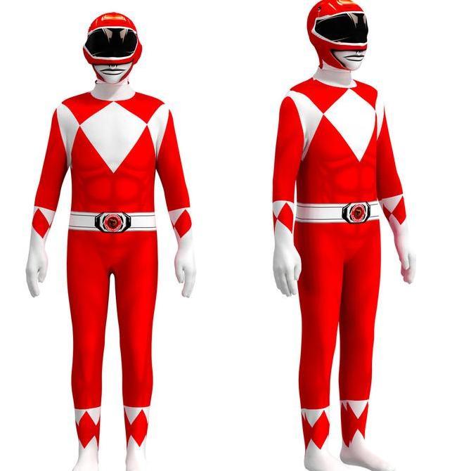 Gambar Pria Dewasa Wanita Perkasa Morphin Power Rangers Cosplay Kostum Halloween Pesta Mewah Jumpsuit - Red, Dewasa-S/M-160 dari ANDISA Store2 undefined Tokopedia