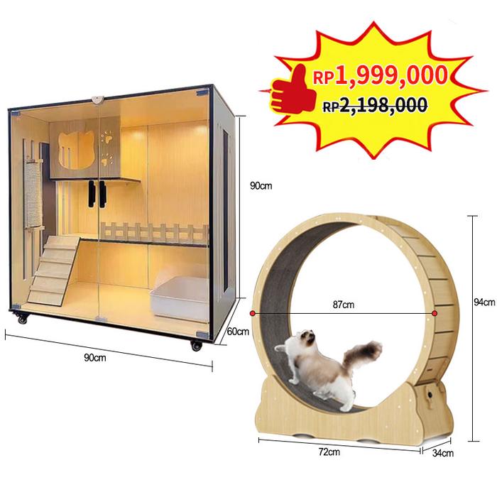 Gambar F&G Rumah kucing kandang kucing besar vila kucing mewah apartemen kucing kelas atas rumah kucing kayu anti gores kayu solid berkualitas tinggi - F1+Warna log dari Fast&Growp1 undefined Tokopedia