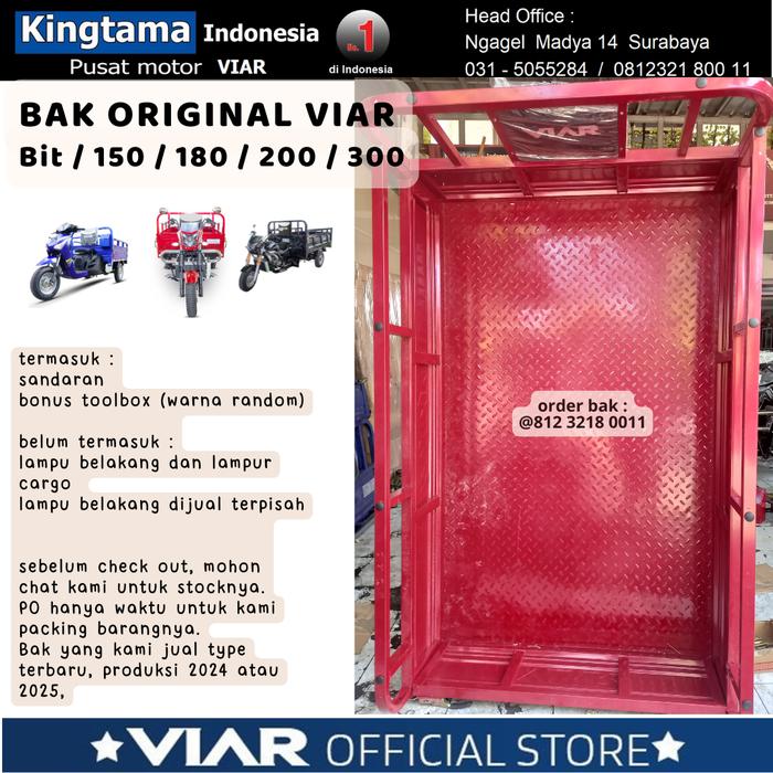 Gambar BAK ORI KARYA 300 (PANJANG 205cm) VIAR MOTOR RODA TIGA - Merah dari MOTOR VIAR INDONESIA Kota Surabaya Tokopedia