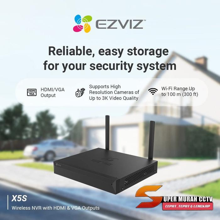Jual NVR WiFI EZVIZ X5S Kamera dan Kamera HDD up to 8TB Range