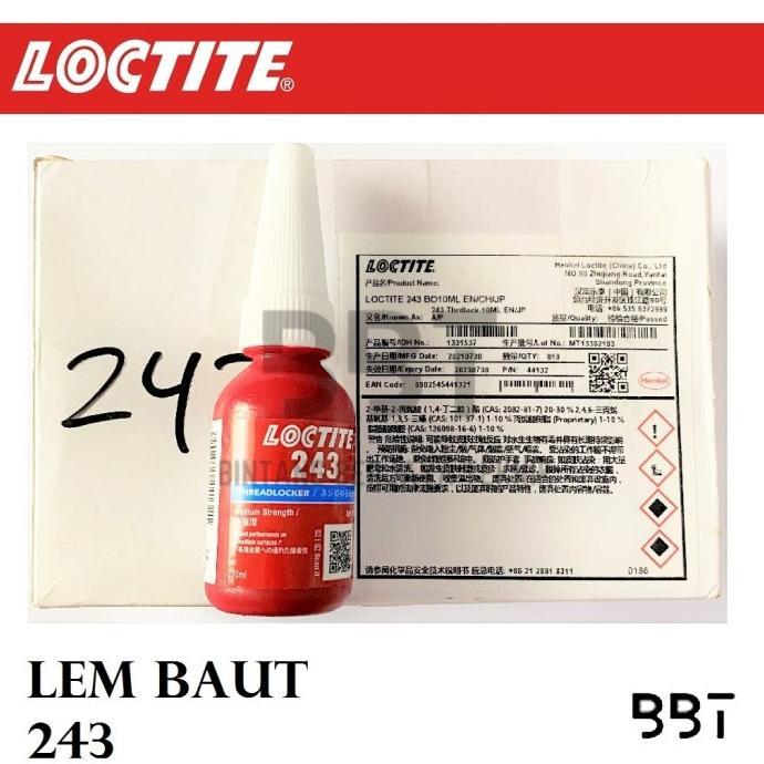 Gambar Produk Murah Lem Baut LOCTITE 243 10ml / Loctite Threadlocker 243 / Isi Rongga Mur Ready - 243 SEMI PERMAN dari Fungsion undefined Tokopedia