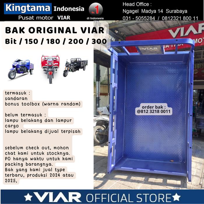 Gambar BAK ORI KARYA 200L (PANJANG 200cm) VIAR MOTOR RODA TIGA - Biru dari MOTOR VIAR INDONESIA undefined Tokopedia