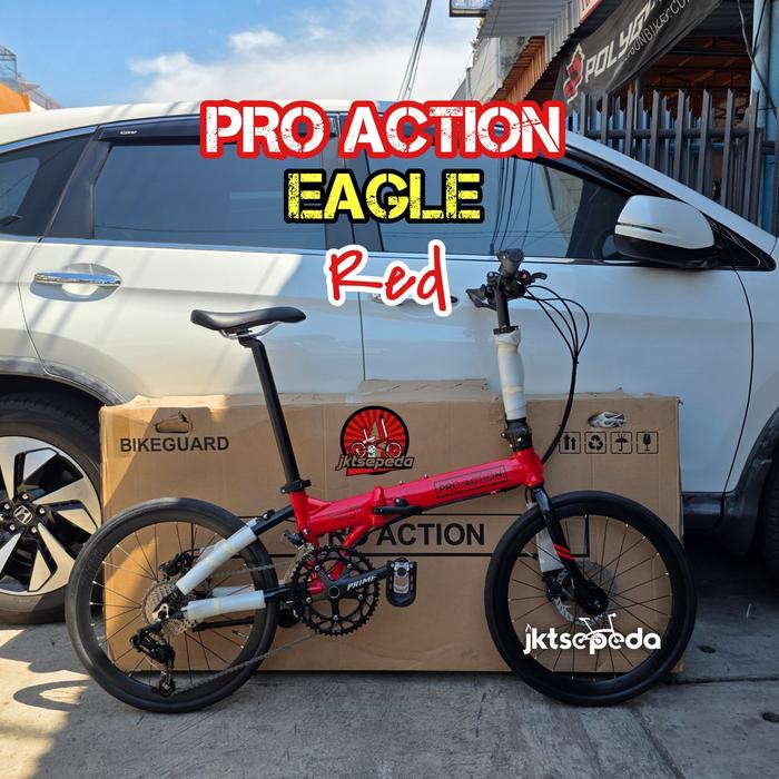 Gambar Sepeda Lipat PRO ACTION EAGLE - Merah dari Jktsepeda undefined Tokopedia