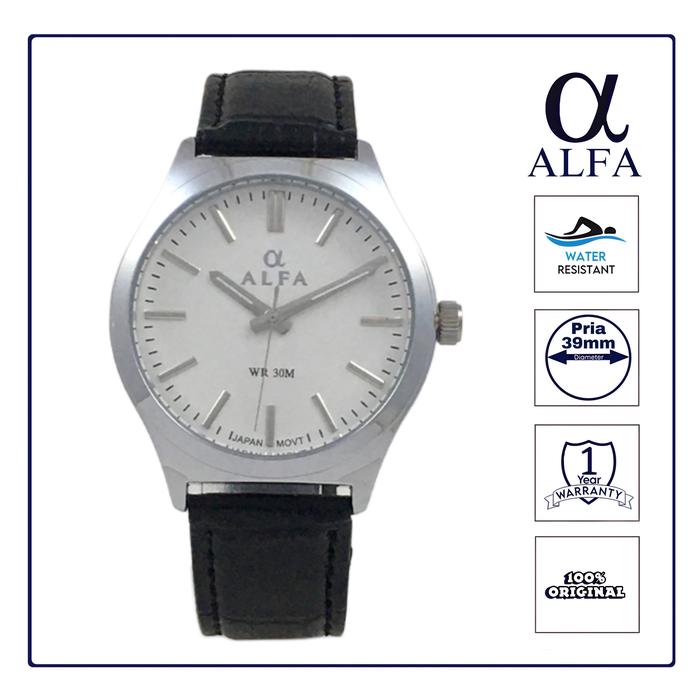 Gambar ALFA Jam Tangan Pria Kulit Tahan Air Warna Silver K6001 Original - Plat Putih, Pria dari Arloji Atelier undefined Tokopedia