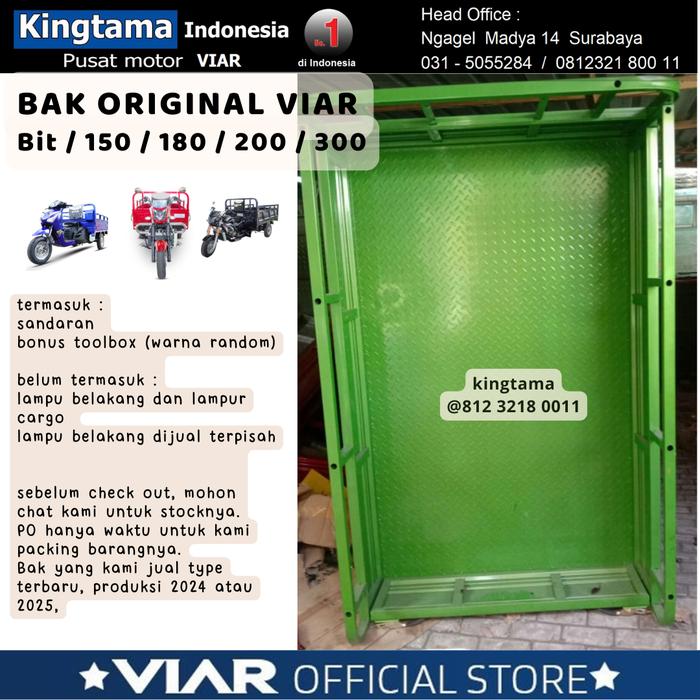 Gambar BAK ORI KARYA 200L (PANJANG 200cm) VIAR MOTOR RODA TIGA - Hijau dari MOTOR VIAR INDONESIA undefined Tokopedia