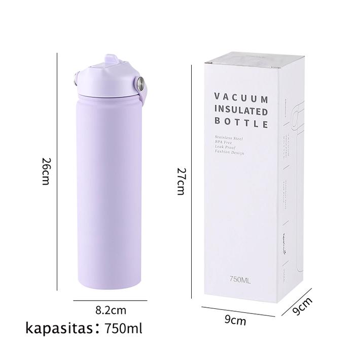 Gambar Cuculemon termos air panas 750ml Stainless steel teko tahan panas 24 jam wide mouth flex straw cap Cangkir air olahraga - Ungu dari cuculemon undefined Tokopedia