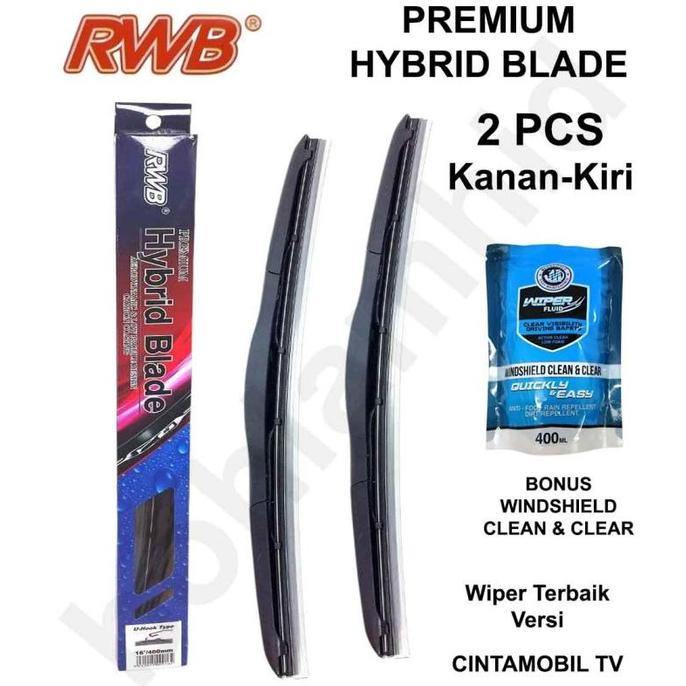 Gambar WIPER MOBIL HYBRID RWB BLADE BRIO 2Pcs (Kn-Kr) - 24 dan 16 dari GearPro Tools undefined Tokopedia