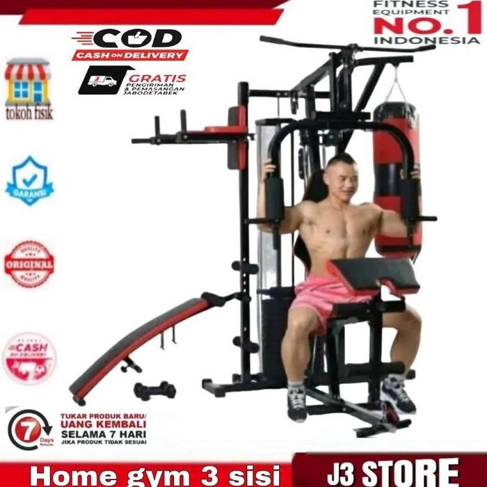 Gambar Original-Alat Angkat Beban 150 Lbs Home Gym 3 Sisi Alat Fitnes Gym Multifungsi - TOTAL FITNES dari Karyasana Grup undefined Tokopedia
