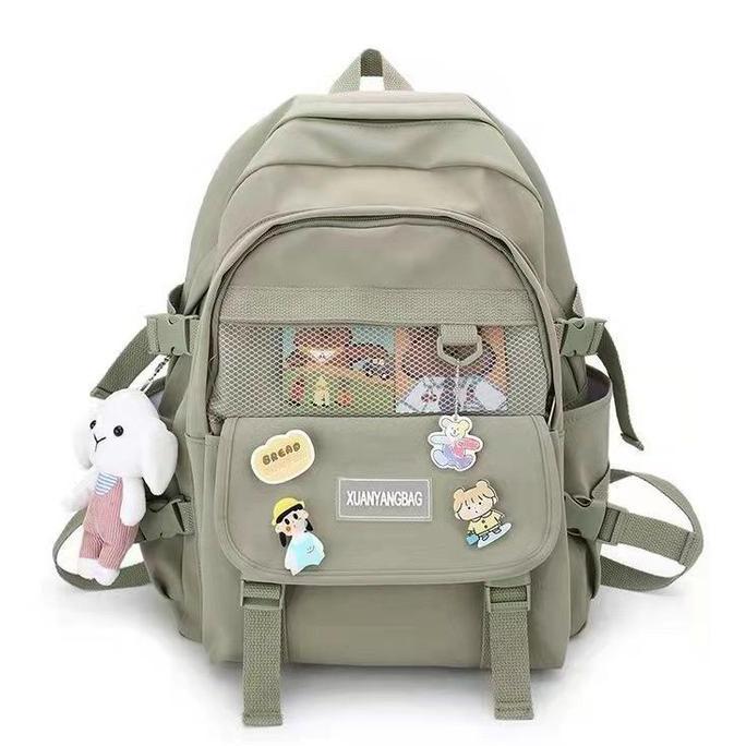 Gambar RedArtos RANSEL WANITA LUCU FREE GANTUNGAN / TAS RANSEL WANITA BATAM KULIT / TAS WANITA TERBARU 2022 / TAS GENDONG WANITA / TAS RANSEL SEKOLAH / TAS ANAK TAS BATAM TAS WANITA TERBARU 2022 KOREA TAS OTHERS WANITA Canvas Perempuan k Backpack Quality - Green dari lisaamanda712 undefined Tokopedia