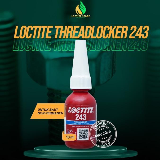 Gambar LEM BAUT TAHAN PANAS DAN GETARAN LOCTITE 243 10ML (BAUT NON PERMANEN) Limited dari Nemozte undefined Tokopedia