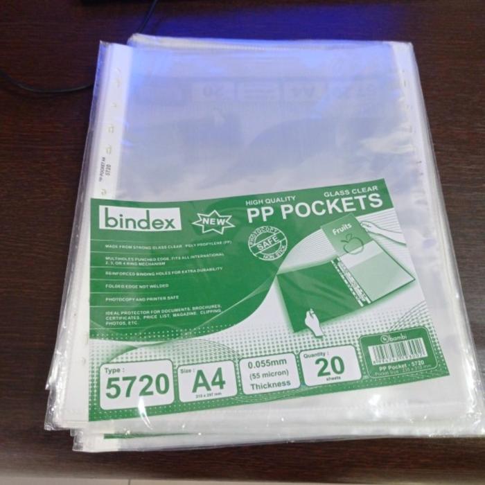 Gambar (PAK) PP Pocket Bindex A4 Isi 20 / Sheet Protector A4 Bindex Plastik Clear dari HM Stationary undefined Tokopedia