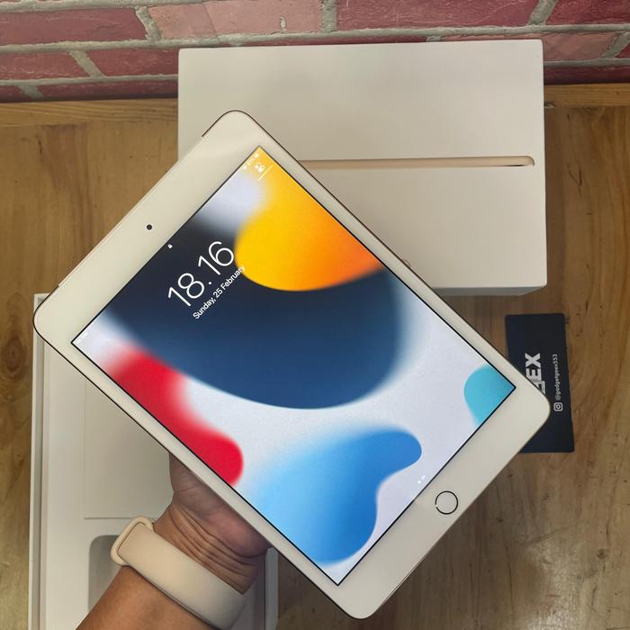 Jual iPad mini 4 Lte cell wifi 128GB Gold Super Mulus