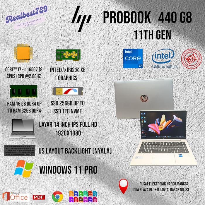 Jual Laptop HP ProBook 440 G8 Core i7 1165G7 (11th Gen) Ram 32GB