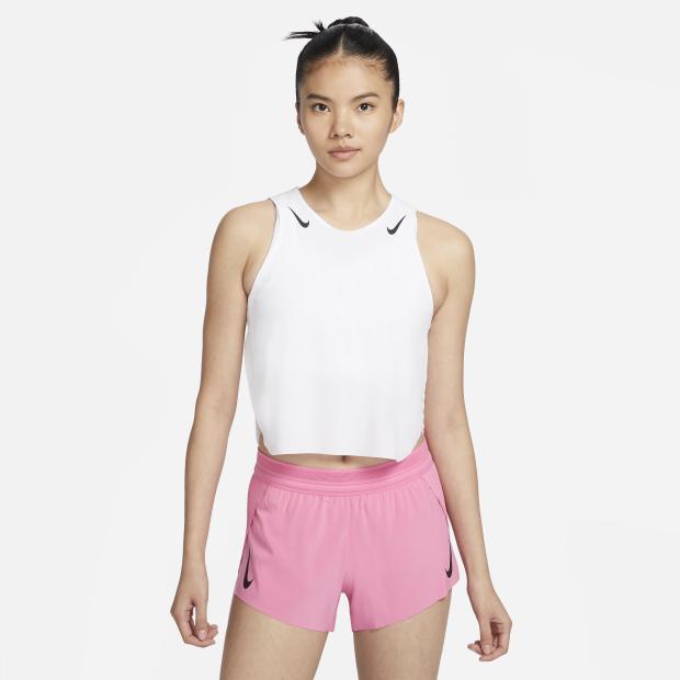 Gambar Nike AeroSwift Women's Dri-FIT ADV Cropped Running Tank Top - White, XS dari Running Bites undefined Tokopedia