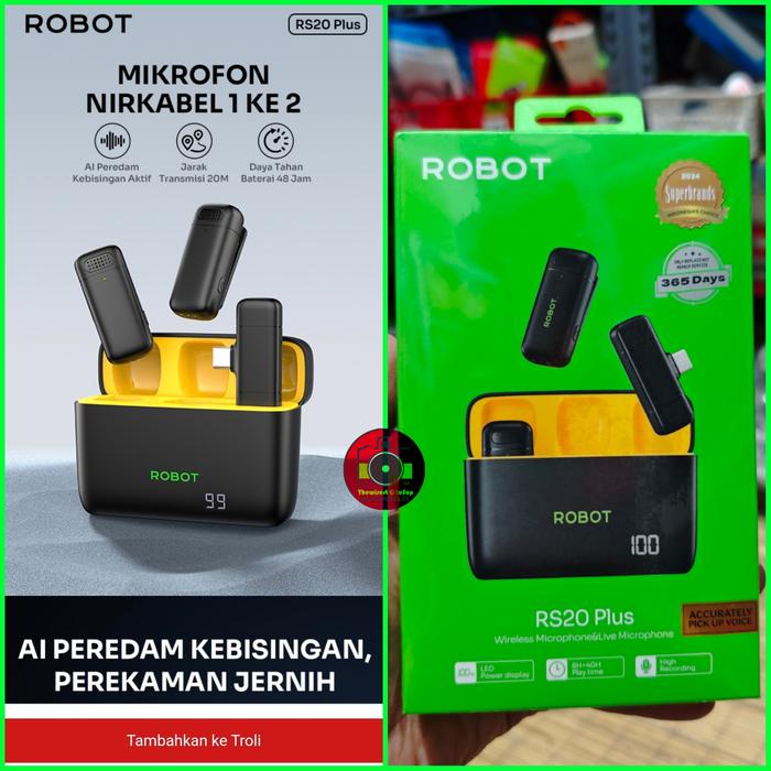 Gambar Robot RS20 Wireless Microphone Mic Bluetooth5.1 Transmitter USB Type C - RS20Plus dari Thewisest Okesop undefined Tokopedia