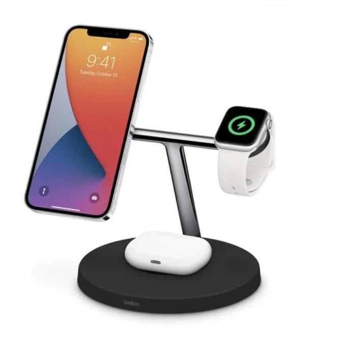 Jual Belkin BOOST↑CHARGE PRO 3-in-1 Wireless Charger with MagSafe