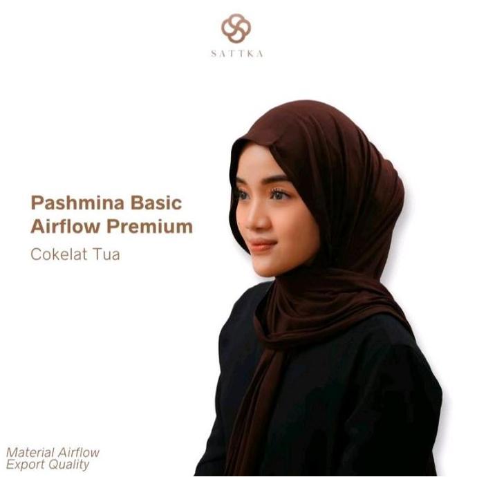 Gambar Paket Reseller Pashmina Airflow Sattka Pashmina Mleyot Basic Quality Adem Ringab Jatuh Anti Pusing Jilbab - Coklat Tua dari Aluna Mode store undefined Tokopedia