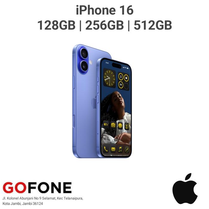 Gambar iPhone 16 128GB | 256GB | 512GB - Ultramarine, 512GB dari GOFONE JAMBI undefined Tokopedia