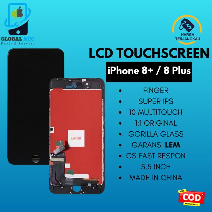 Gambar LCD iPhone 8 Plus + TOUCHSCREEN ORIGINAL OEM 100% - AA BlACK dari Global Accessoris undefined Tokopedia