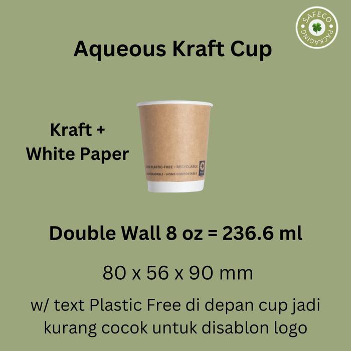Jual Aqueous Kraft Paper Cup 8oz 12oz 16oz Gelas Kertas Sekali Pakai ...