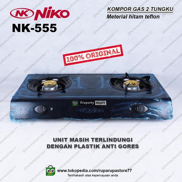 Gambar Kompor gas 2 tungku Niko NK 555 warna hitam teflon - KOMPOR SAJA dari RUMAH RUPA STORE 77 undefined Tokopedia