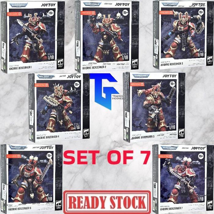 JOYTOY Warhammer 40k Action Figure World Eaters Khorne Berzerker – Set Da 3 Pezzi Da Collezione In Scala 1/18