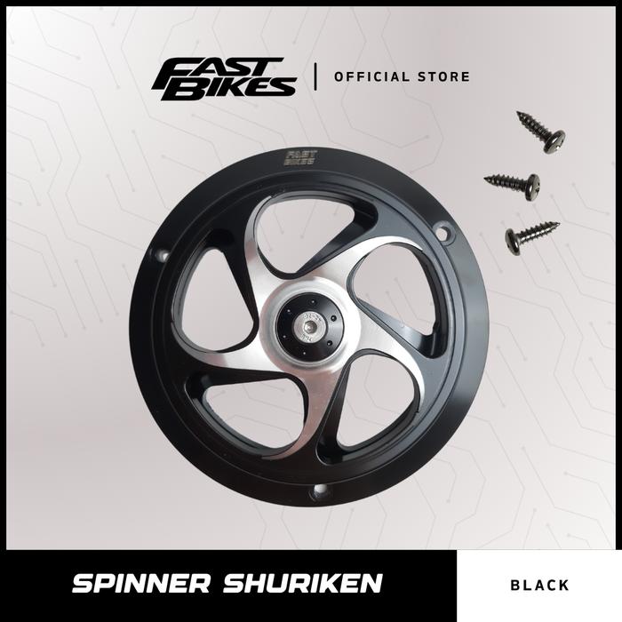 Gambar FASTBIKES - Cover Spinner Kipas Model Shuriken Full CNC Kipas Vespa Sprint Primavera Beat Mio Universal Matic Motor Motorcycle - BLACK, SHURIKEN dari Fastbikes Indonesia undefined Tokopedia