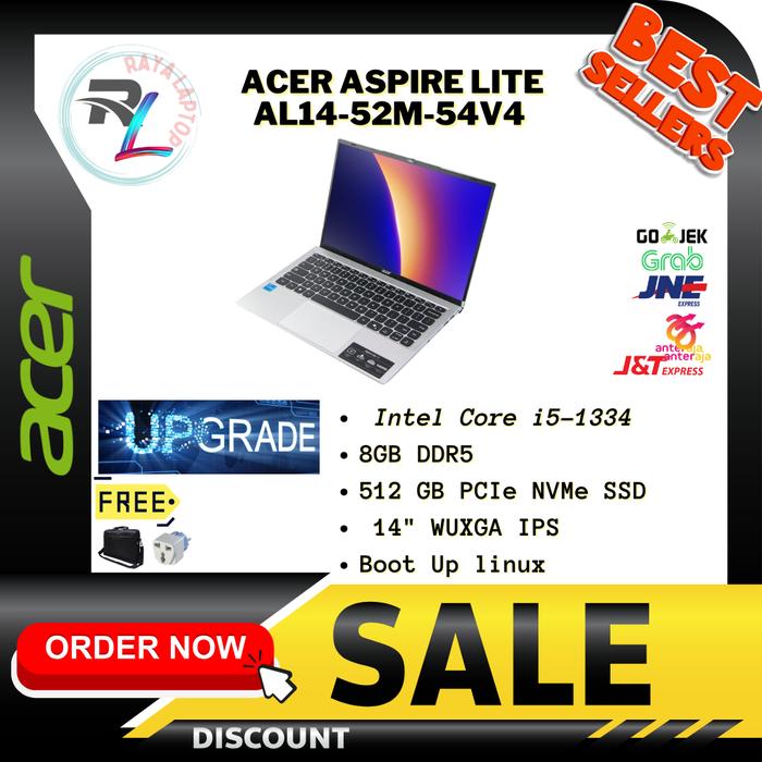 Gambar Acer Aspire Lite AL14-52M-54V4 with Intel Core i5-1334U and 8GB RAM DDR5 and IPS Display dari RAYALAPTOP undefined Tokopedia