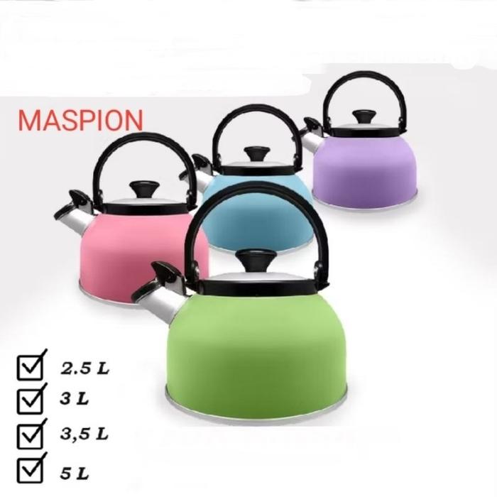 Gambar CERET TEKO SIUL BUNYI 2.5 , 3 , 3.5 & 5 liter kettle rebus air maspion - 3L dari pantes agung undefined Tokopedia