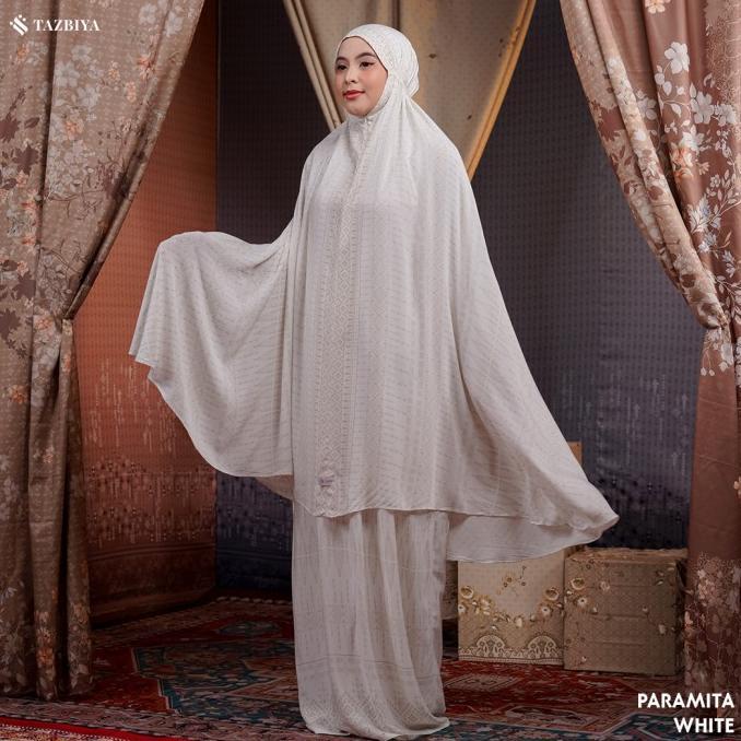 Gambar MUKENA TAZBIYA PARAMITA SERIES | MUKENA RAYON PREMIUM 2IN1 DEWASA - WHITE dari Zahira Wardrobe undefined Tokopedia