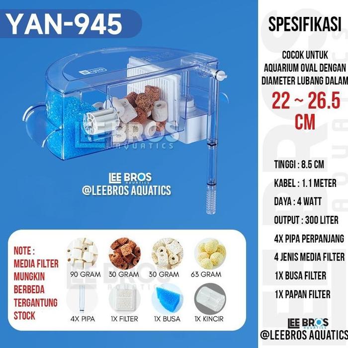 Gambar Filter Aquarium Bulat / Fish Bowl Filter / Aquarium Bulat / Fish Bowl Vili - YAN 945 - 25 cm dari Vili T@ko undefined Tokopedia