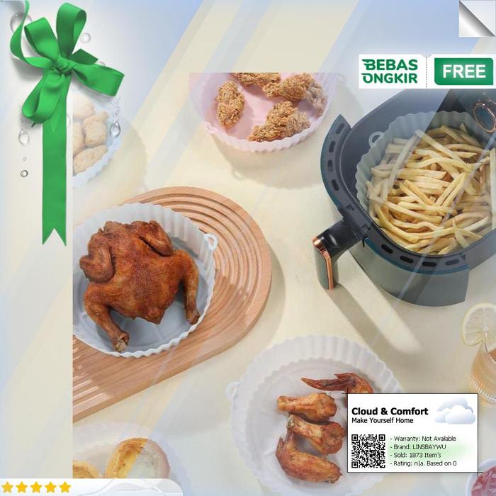 Gambar Clouds.id - Alas Air Fryer Baking Tray Silicone Pan - M02 - Putih, LINSBAYWU dari Clouds & Comfort undefined Tokopedia