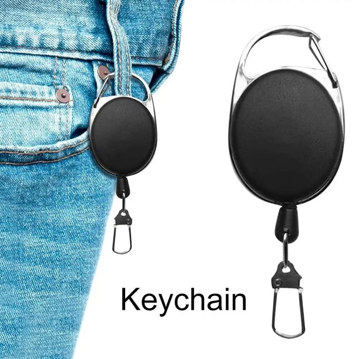 Gambar Gantungan Kunci Talik Ulur 60cm Retractable Belt Badge Reel Name Tag Key Ring Buckle ID Card Holder dari 88gb undefined Tokopedia