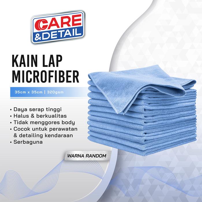 Gambar Microfiber Cloth by Care & Detail | Kain Lap Micro Fiber Mobil Motor - 35x35 dari CARE & DETAIL undefined Tokopedia