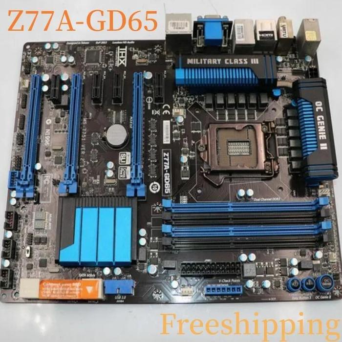 Jual For MSI Z77A-GD65 Motherboard Z77 LGA1155 DDR3 Mainboard 100
