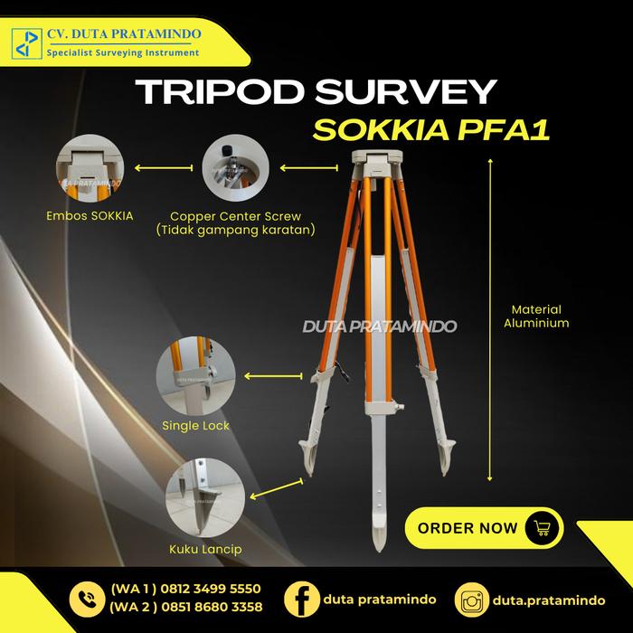 Jual ALUMINIUM / ALMUNIUM TRIPOD SURVEY SOKKIA PFA1 ORIGINAL untuk ...