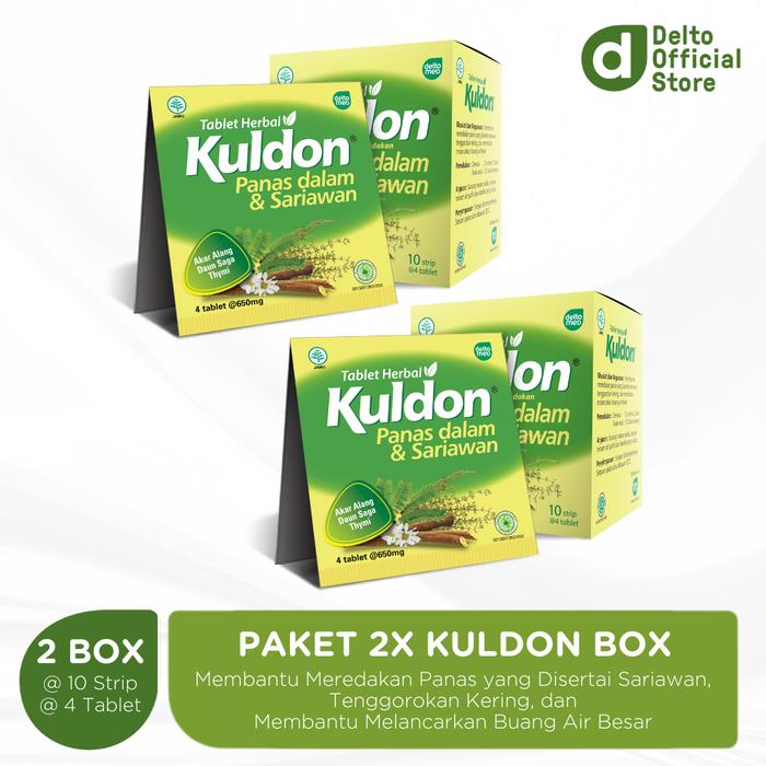 Gambar Paket 2X Kuldon Box (10 Strip isi 4 Tab) Atasi Panas Dalam & Sariawan dari Delto Shop_NEW undefined Tokopedia