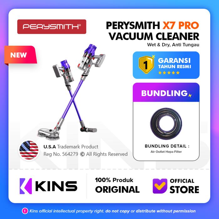 Gambar PerySmith X7 Pro Cordless Vacuum Cleaner Home Penyedot Debu Tanpa Kabel Wireless Pembersih Debu Handheld Vacum Cleaner Portable - X7 Pro+Outlet dari KINS Official Store undefined Tokopedia